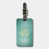 Eleganter Aquamariner Lotus YOGA Meditation Instru Gepäckanhänger (Vorderseite vertikal)