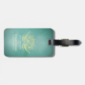 Eleganter Aquamariner Lotus YOGA Meditation Instru Gepäckanhänger (Rückseite horizontal)