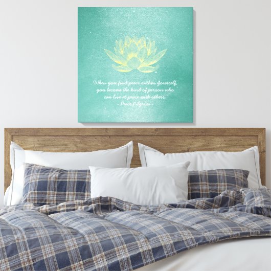 Eleganter Aquamariner Lotus YOGA Meditation Instru Leinwanddruck (Insitu (Schlafzimmer))