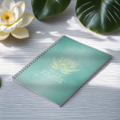 Eleganter Aquamariner Lotus YOGA Meditation Instru Notizblock