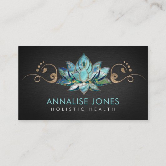 Eleganter Aquamariner Marmor Visitenkarte (Vorderseite)