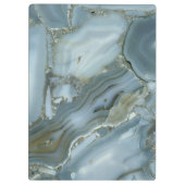 Eleganter Aquamariner Marmoreffekt Individualisier Klemmbrett (Rückseite)