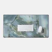 Eleganter Aquamariner Marmoreffekt Individualisier Schreibtischunterlage (Tastatur & Maus)