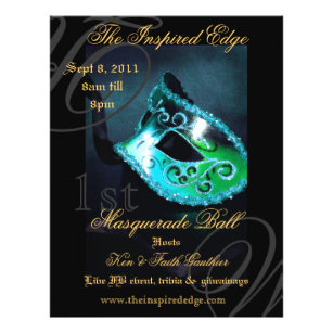 Eleganter Aquamariner Masquerade Ball Party Event  Flyer