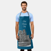 Eleganter Aquamariner Notre Dame Best Pariser Koch Schürze (Getragen)