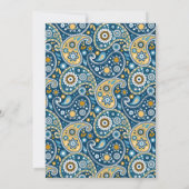 Eleganter aquamariner Paisley-Druck Geburtstagspar Einladung (Rückseite)