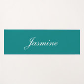 Eleganter Aquamariner Personalisierter Name Yoga M Yogamatte (Vorderseite (Horizontal))