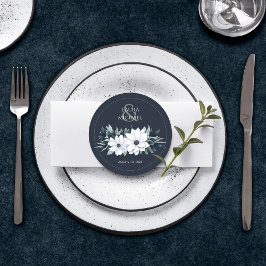 Eleganter Aquamariner Rundpapier-Untersetzer mit B Runder Pappuntersetzer