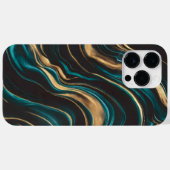 Eleganter Aquamariner und goldener Abstrakter Flus Case-Mate iPhone Hülle (Rückseite (Horizontal))