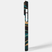 Eleganter Aquamariner und goldener Abstrakter Flus Case-Mate iPhone Hülle (Rückseite / Links)