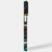 Eleganter Aquamariner und goldener Abstrakter Flus Case-Mate iPhone Hülle (Rückseite / Rechts)