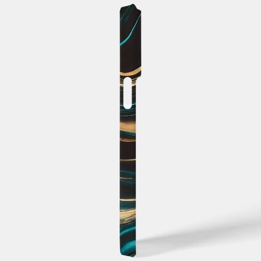 Eleganter Aquamariner und goldener Abstrakter Flus Case-Mate iPhone Hülle (Rückseite / Rechts)