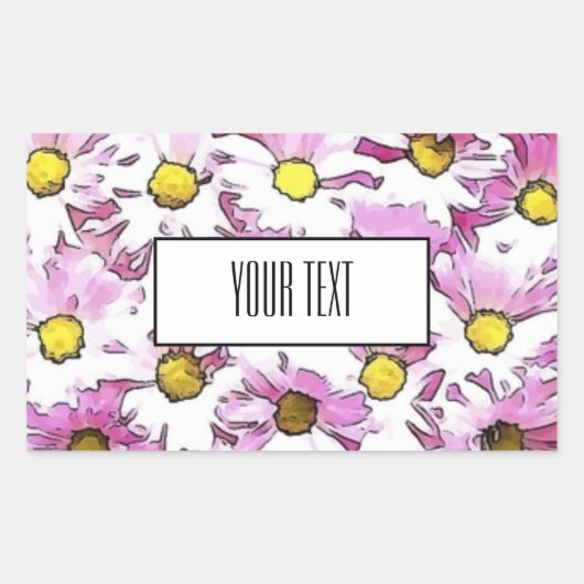 Eleganter Aquarel-Marguerit Rechteckiger Aufkleber (Vorderseite)