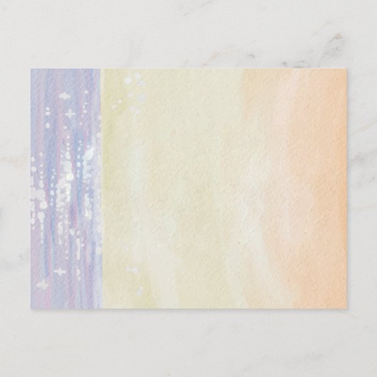 Eleganter Aquarell-Sonnenuntergang und florale Küs Ankündigungspostkarte (Rückseite)