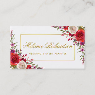 Eleganter Aquarell- und Goldrahmen Visitenkarte