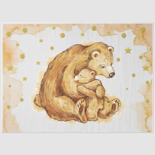 Eleganter Aquarellbär Seidenpapier (Vorderseite)