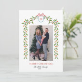 Eleganter Aquarellgarn Monogram Holiday Ankündigung (Stehend Vorderseite)