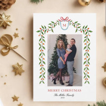 Eleganter Aquarellgarn Monogram Holiday