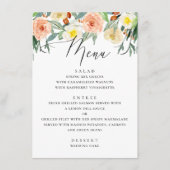 Eleganter Aquarellgarten Hochzeit Menükarte (Vorderseite)