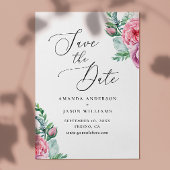 Eleganter Aquarellgarten Hochzeit Rosa Boho Save The Date