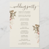 Eleganter Aquarellgarten Hochzeitsprogramm (Rückseite)