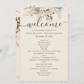 Eleganter Aquarellgarten Hochzeitsprogramm (Vorne/Hinten)