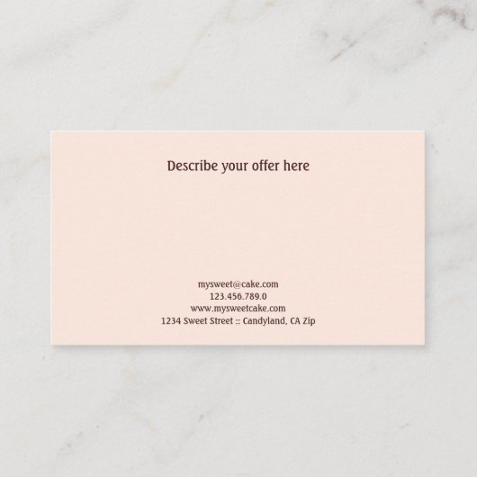 Eleganter Aquarellkuchen 10 Punch Kundentreue Treuekarte (Rückseite)