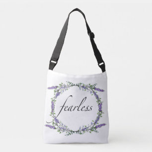 Eleganter Aquarelllavender Eucalyptus Fearless Tragetaschen Mit Langen Trägern