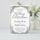 Eleganter Aquarelllavender eucalyptus Wedding Einladung (Stehend Vorderseite)