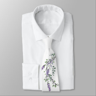 Eleganter Aquarelllavender Eukalyptus botanisch Krawatte