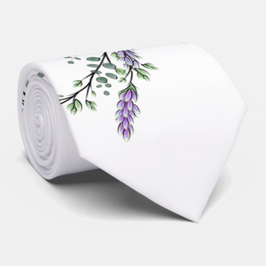 Eleganter Aquarelllavender Eukalyptus botanisch Krawatte (Gerollt)