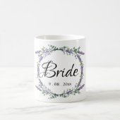 Eleganter Aquarelllavender Eukalyptus Bride Kaffeetasse (Mittel)