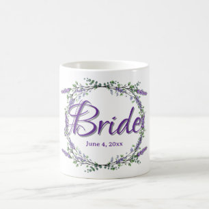 Eleganter Aquarelllavender Eukalyptus Bride Kaffeetasse