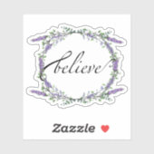 Eleganter Aquarelllavender Eukalyptus Glaube Aufkleber (Blatt)