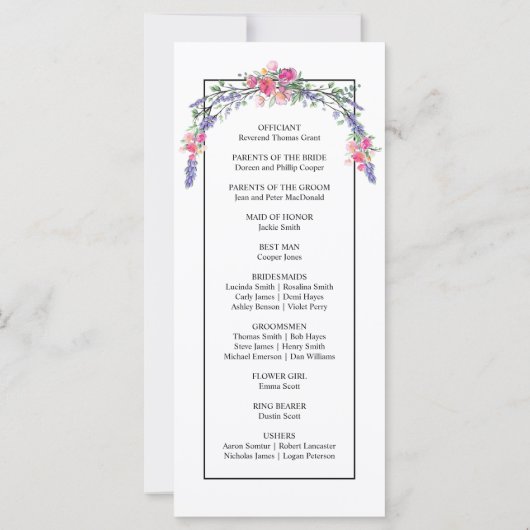 Eleganter Aquarelllavender in Rosa rosa (Rückseite)