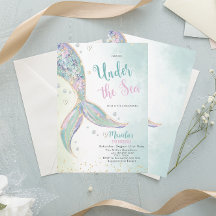 Eleganter Aquarellmaid-Schwanz unter 2. Geburtstag