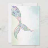 Eleganter Aquarellmaid-Schwanz unter 2. Geburtstag Einladung (Rückseite)