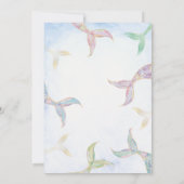 Eleganter Aquarellmaid-Schwanz unter dem Sea Baby Einladung (Rückseite)