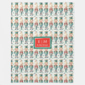 Eleganter Aquarellnährkracker Rot-Grün-Xmas-Werfer Fleecedecke (Vorderseite)