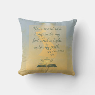 Eleganter Aquarellpsalm 119:105 Kissen