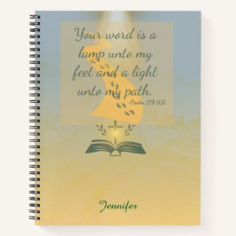 Eleganter Aquarellpsalm 119:105 Notizblock