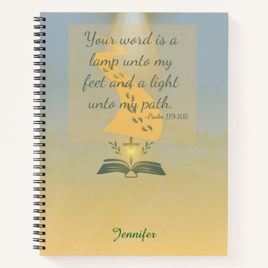 Eleganter Aquarellpsalm 119:105 Notizblock (Vorderseite)