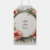 Eleganter Aquarellrahmen Geschenkanhänger (Rückseite)