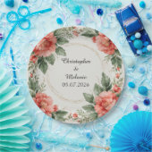 Eleganter Aquarellrahmen Pappteller (Party)
