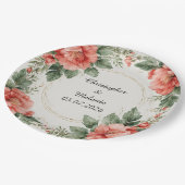 Eleganter Aquarellrahmen Pappteller (Schrägansicht)