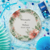 Eleganter Aquarellrahmen Pappteller (Party)