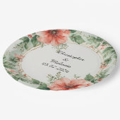 Eleganter Aquarellrahmen Pappteller (Schrägansicht)