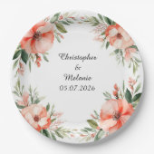 Eleganter Aquarellrahmen Pappteller (Vorderseite)