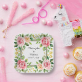 Eleganter Aquarellrahmen Pappteller (Party)