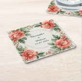 Eleganter Aquarellrahmen Rechteckiger Pappuntersetzer (angewinkelt)